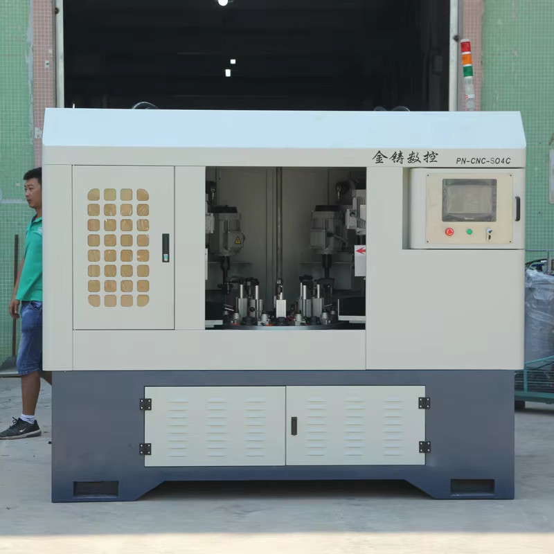 4 Schleifköpfe Drehtisch Metallpoliermaschine für Aluminiumprodukte aus Edelstahl Spiegelpoliert