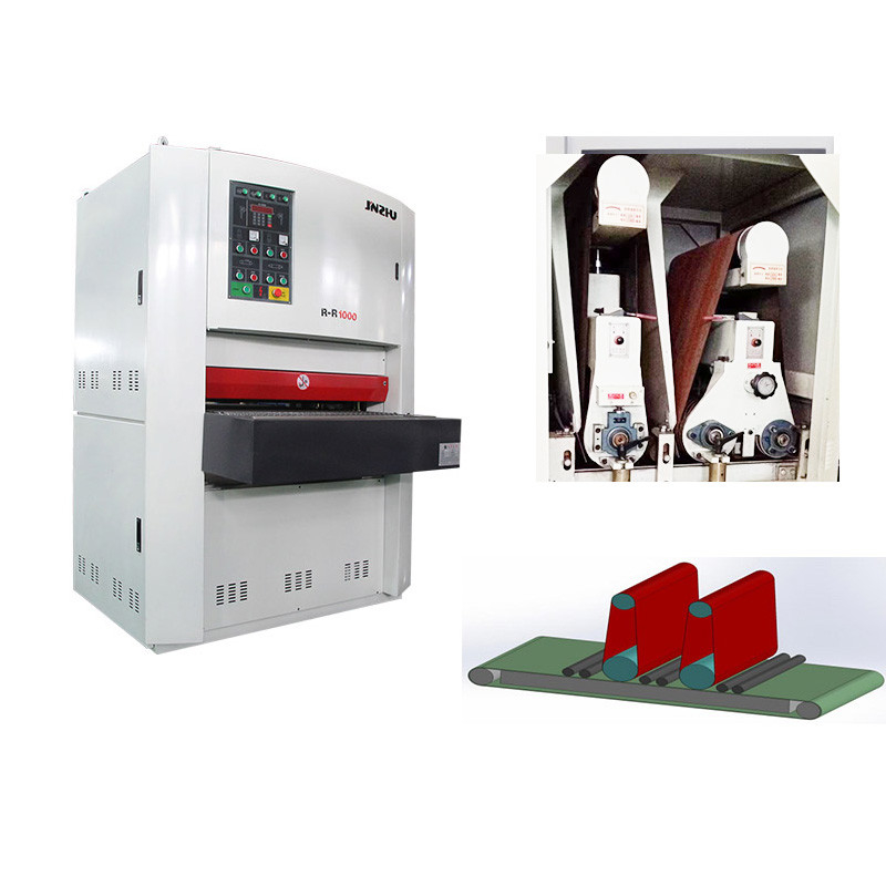 Langlebige hocheffiziente Trockenschleifmaschine Rr1000mm Metallteile Oberfläche Deburring Blatt Metall Puffing Zeichnungsmaschine für Metall