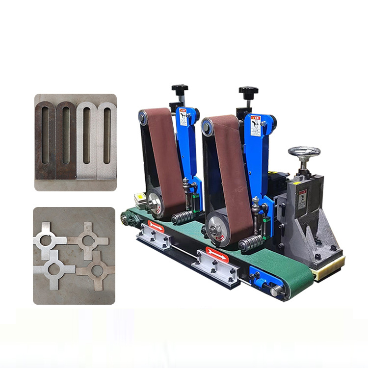 Kleine Maschinen Doppelstation Entgraten Rostentfernung Drahtziehen Motor Auto Plattenmaschine Schleifband Metallpolierer