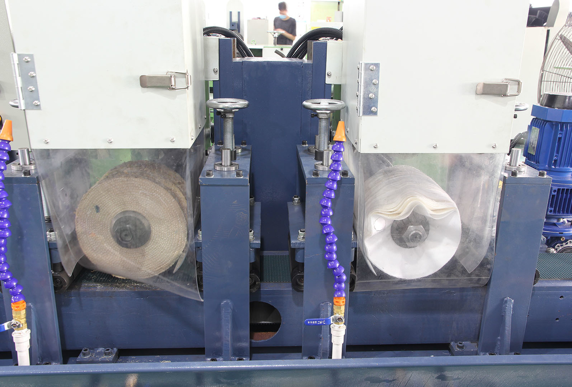 Metall-Edelstahl-Schließblende 150 mm breit 2 Schleifköpfe Wasserschleifer Metallbandschleifmaschine